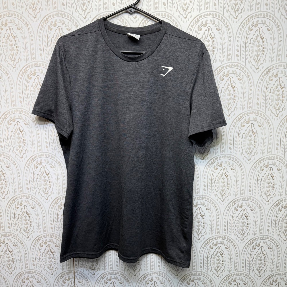Gymshark Short Sleeve Crew Tee in Charcoal Gray with White Logo